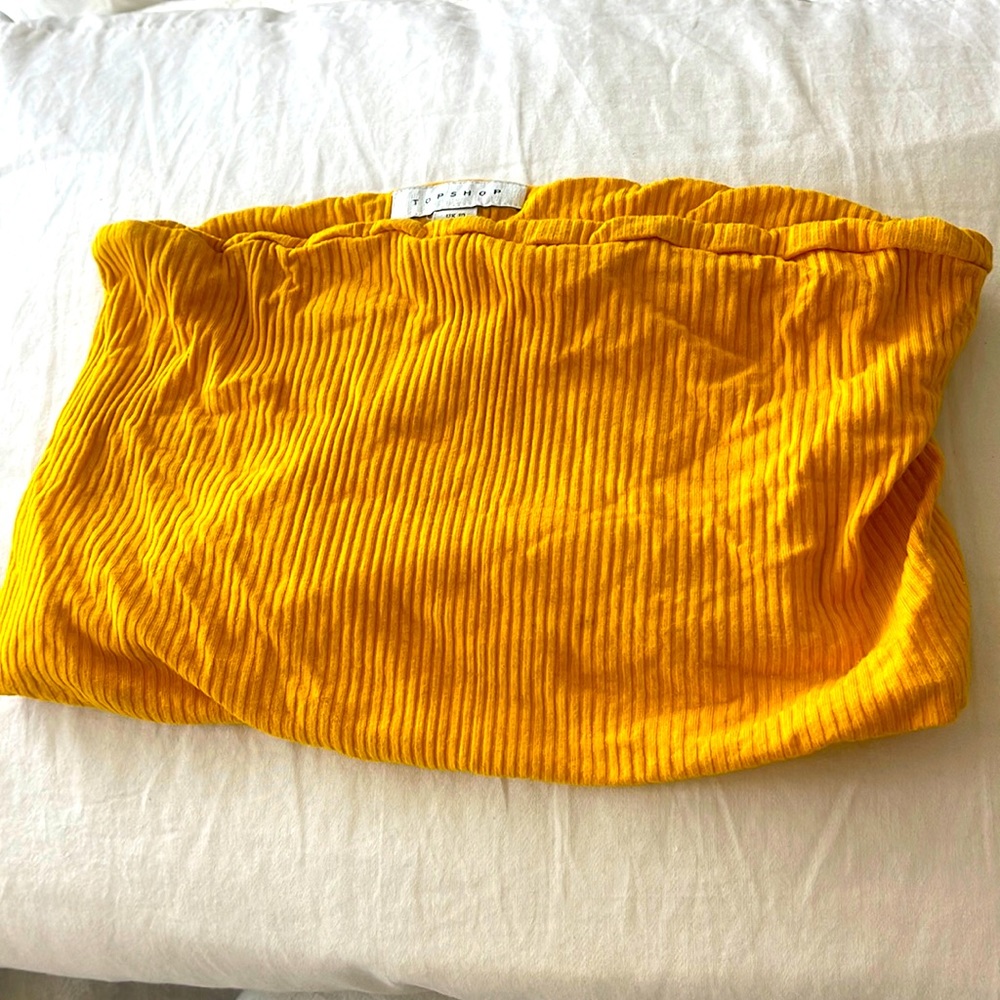 Yellow TopShop tube top